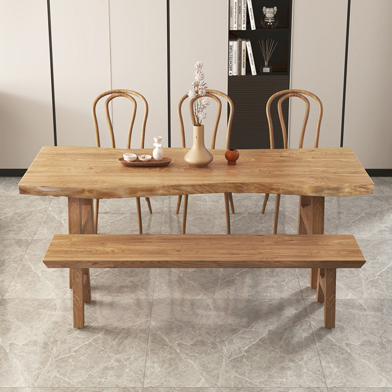Rectangle Wood Color Dining Table Solid Wood Table Modern Style with 4 Legs Clearhalo ' dining_table' 'Dining Tables & Seating' 'Dining Tables' 'Furniture' 'furniture_dining_table' 'Kitchen & Dining Furniture' 'kitchen&dining_furn' 'kitchen' 'kitchen_dining_table' 3578139