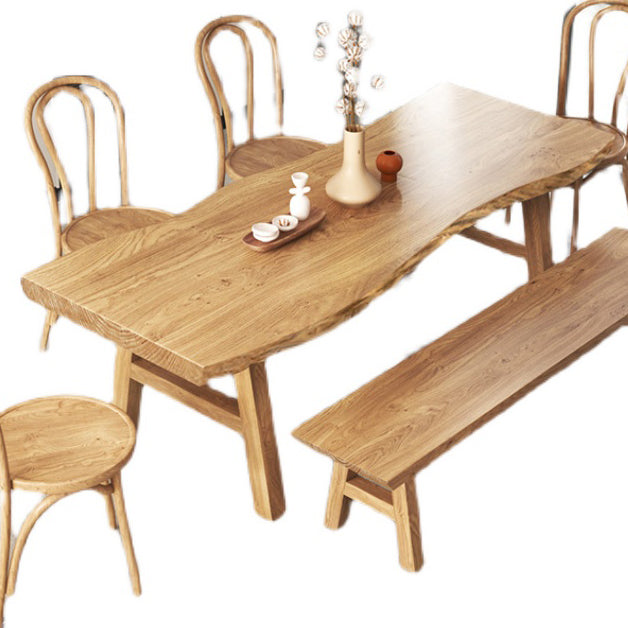 Rectangle Wood Color Dining Table Solid Wood Table Modern Style with 4 Legs Clearhalo ' dining_table' 'Dining Tables & Seating' 'Dining Tables' 'Furniture' 'furniture_dining_table' 'Kitchen & Dining Furniture' 'kitchen&dining_furn' 'kitchen' 'kitchen_dining_table' 3578140