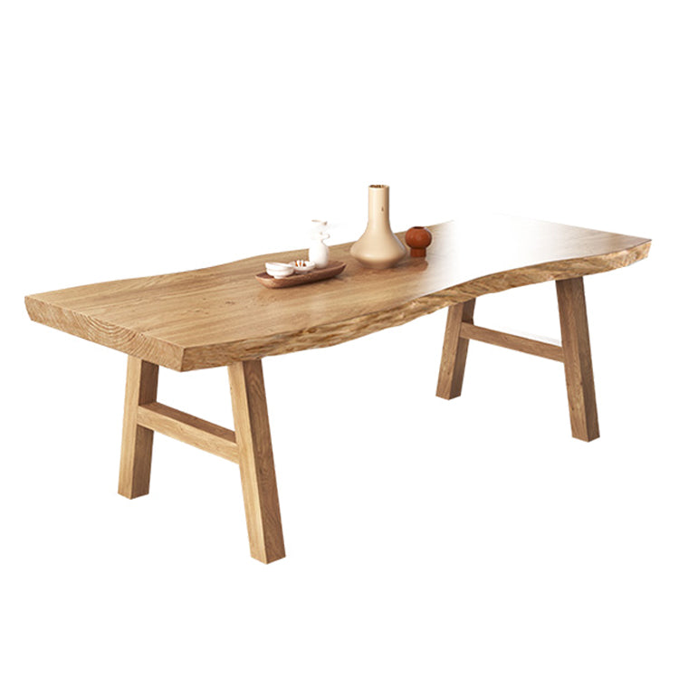Rectangle Wood Color Dining Table Solid Wood Table Modern Style with 4 Legs 94.5"L x 35.4"W x 29.5"H Clearhalo ' dining_table' 'Dining Tables & Seating' 'Dining Tables' 'Furniture' 'furniture_dining_table' 'Kitchen & Dining Furniture' 'kitchen&dining_furn' 'kitchen' 'kitchen_dining_table' 3578141