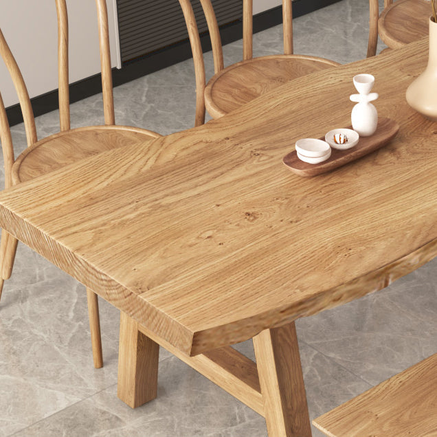 Rectangle Wood Color Dining Table Solid Wood Table Modern Style with 4 Legs Clearhalo ' dining_table' 'Dining Tables & Seating' 'Dining Tables' 'Furniture' 'furniture_dining_table' 'Kitchen & Dining Furniture' 'kitchen&dining_furn' 'kitchen' 'kitchen_dining_table' 3578143
