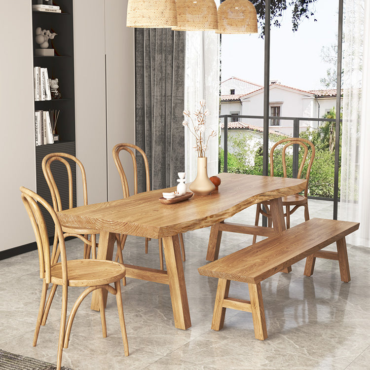 Rectangle Wood Color Dining Table Solid Wood Table Modern Style with 4 Legs Clearhalo ' dining_table' 'Dining Tables & Seating' 'Dining Tables' 'Furniture' 'furniture_dining_table' 'Kitchen & Dining Furniture' 'kitchen&dining_furn' 'kitchen' 'kitchen_dining_table' 3578145