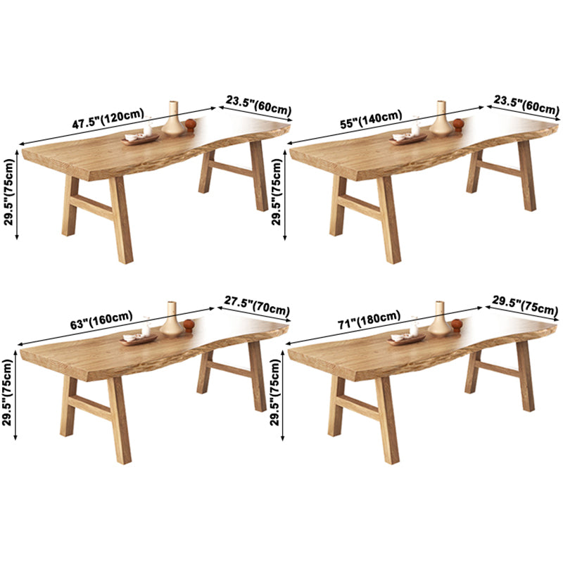 Rectangle Wood Color Dining Table Solid Wood Table Modern Style with 4 Legs Clearhalo ' dining_table' 'Dining Tables & Seating' 'Dining Tables' 'Furniture' 'furniture_dining_table' 'Kitchen & Dining Furniture' 'kitchen&dining_furn' 'kitchen' 'kitchen_dining_table' 3578146