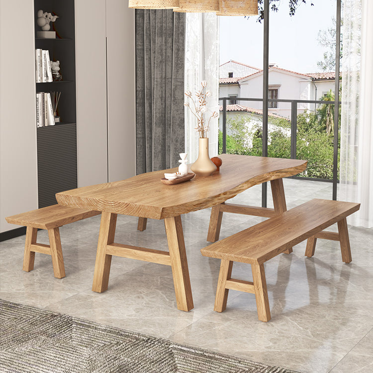 Rectangle Wood Color Dining Table Solid Wood Table Modern Style with 4 Legs Clearhalo ' dining_table' 'Dining Tables & Seating' 'Dining Tables' 'Furniture' 'furniture_dining_table' 'Kitchen & Dining Furniture' 'kitchen&dining_furn' 'kitchen' 'kitchen_dining_table' 3578149