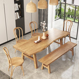 Rectangle Wood Color Dining Table Solid Wood Table Modern Style with 4 Legs Clearhalo ' dining_table' 'Dining Tables & Seating' 'Dining Tables' 'Furniture' 'furniture_dining_table' 'Kitchen & Dining Furniture' 'kitchen&dining_furn' 'kitchen' 'kitchen_dining_table' 3578151