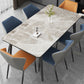 Sintered Stone Two-Color Dining Table Simplicity 4 Legs Table for Dining Room Clearhalo ' dining_table' 'Dining Tables & Seating' 'Dining Tables' 'Furniture' 'furniture_dining_table' 'Kitchen & Dining Furniture' 'kitchen&dining_furn' 'kitchen' 'kitchen_dining_table' 3578179