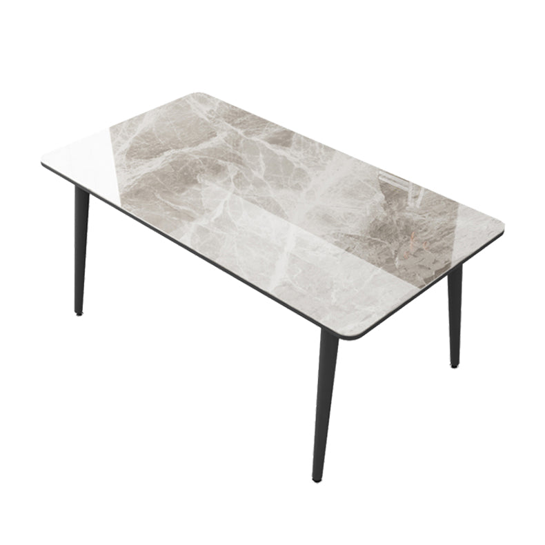 Sintered Stone Two-Color Dining Table Simplicity 4 Legs Table for Dining Room Clearhalo ' dining_table' 'Dining Tables & Seating' 'Dining Tables' 'Furniture' 'furniture_dining_table' 'Kitchen & Dining Furniture' 'kitchen&dining_furn' 'kitchen' 'kitchen_dining_table' 3578184