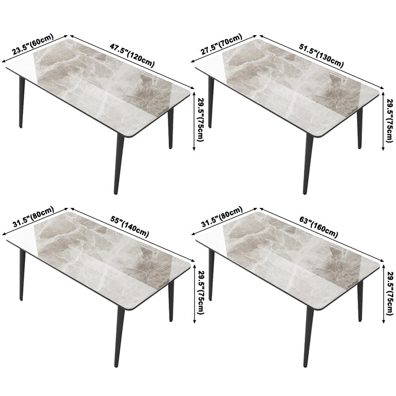 Sintered Stone Two-Color Dining Table Simplicity 4 Legs Table for Dining Room Clearhalo ' dining_table' 'Dining Tables & Seating' 'Dining Tables' 'Furniture' 'furniture_dining_table' 'Kitchen & Dining Furniture' 'kitchen&dining_furn' 'kitchen' 'kitchen_dining_table' 3578189