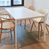 Rectangle Sintered Stone White Dining Table Simplicity 4 Legs Table for Dining Room Clearhalo ' dining_table' 'Dining Tables & Seating' 'Dining Tables' 'Furniture' 'furniture_dining_table' 'Kitchen & Dining Furniture' 'kitchen&dining_furn' 'kitchen' 'kitchen_dining_table' 3578191