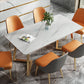Minimalist White Sintered Stone Dining Table Rectangle Standard Dining Table with Double Pedestal Clearhalo ' dining_table' 'Dining Tables & Seating' 'Dining Tables' 'Furniture' 'furniture_dining_table' 'Kitchen & Dining Furniture' 'kitchen&dining_furn' 'kitchen' 'kitchen_dining_table' 3578199