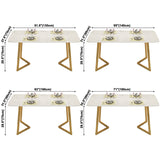 Minimalist White Sintered Stone Dining Table Rectangle Standard Dining Table with Double Pedestal Clearhalo ' dining_table' 'Dining Tables & Seating' 'Dining Tables' 'Furniture' 'furniture_dining_table' 'Kitchen & Dining Furniture' 'kitchen&dining_furn' 'kitchen' 'kitchen_dining_table' 3578205