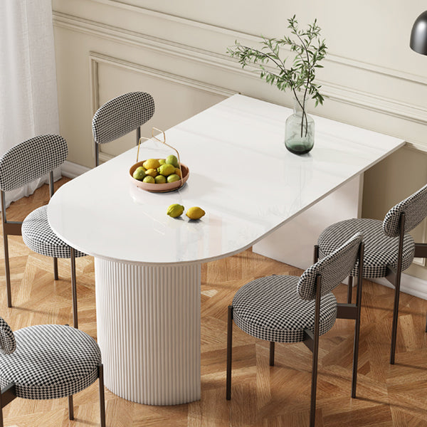 Metal Contemporary Free Form Dining Table White Sintered Stone Table for Dining Room and Kitchen Clearhalo ' dining_table' 'Dining Tables & Seating' 'Dining Tables' 'Furniture' 'furniture_dining_table' 'Kitchen & Dining Furniture' 'kitchen&dining_furn' 'kitchen' 'kitchen_dining_table' 3578207