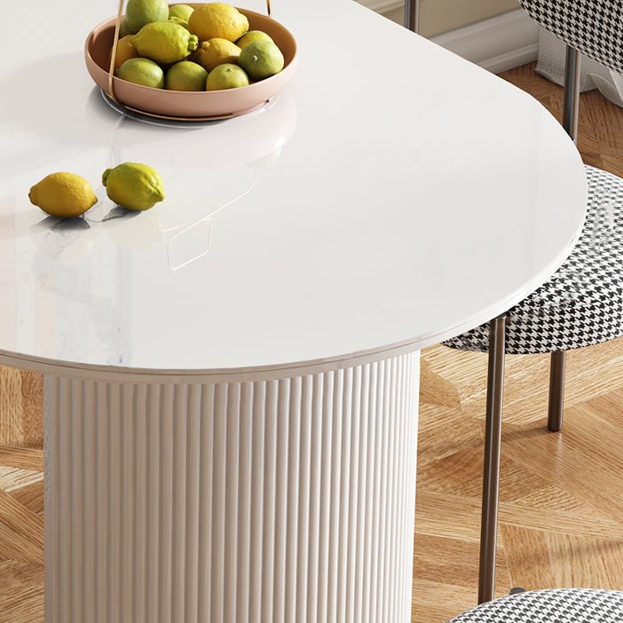 Metal Contemporary Free Form Dining Table White Sintered Stone Table for Dining Room and Kitchen Clearhalo ' dining_table' 'Dining Tables & Seating' 'Dining Tables' 'Furniture' 'furniture_dining_table' 'Kitchen & Dining Furniture' 'kitchen&dining_furn' 'kitchen' 'kitchen_dining_table' 3578210