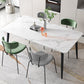 Contemporary White Standard Dining Table Sintered Stone Rectangle Dining Table with 4 Legs Base Clearhalo ' dining_table' 'Dining Tables & Seating' 'Dining Tables' 'Furniture' 'furniture_dining_table' 'Kitchen & Dining Furniture' 'kitchen&dining_furn' 'kitchen' 'kitchen_dining_table' 3578222