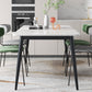 Contemporary White Standard Dining Table Sintered Stone Rectangle Dining Table with 4 Legs Base Clearhalo ' dining_table' 'Dining Tables & Seating' 'Dining Tables' 'Furniture' 'furniture_dining_table' 'Kitchen & Dining Furniture' 'kitchen&dining_furn' 'kitchen' 'kitchen_dining_table' 3578225