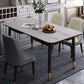 Modern Sintered Stone Standard Dining Table Rectangle Kitchen Dining Table with 4 Legs Base White Clearhalo ' dining_table' 'Dining Tables & Seating' 'Dining Tables' 'Furniture' 'furniture_dining_table' 'Kitchen & Dining Furniture' 'kitchen&dining_furn' 'kitchen' 'kitchen_dining_table' 3578232