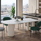 Metal Contemporary Free Form Table Sintered Stone Table for Dining Room Clearhalo ' dining_table' 'Dining Tables & Seating' 'Dining Tables' 'Furniture' 'furniture_dining_table' 'Kitchen & Dining Furniture' 'kitchen&dining_furn' 'kitchen' 'kitchen_dining_table' 3578239