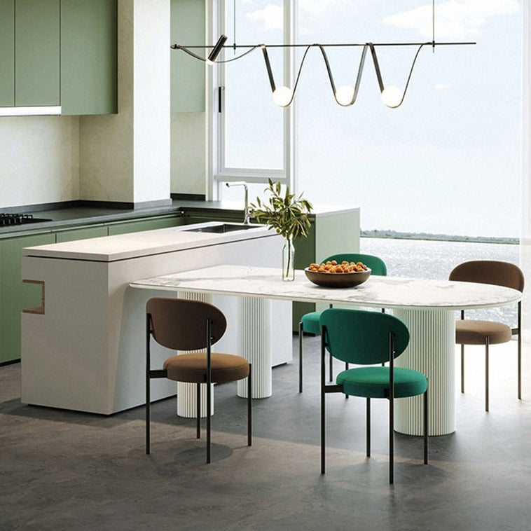Metal Contemporary Free Form Table Sintered Stone Table for Dining Room Clearhalo ' dining_table' 'Dining Tables & Seating' 'Dining Tables' 'Furniture' 'furniture_dining_table' 'Kitchen & Dining Furniture' 'kitchen&dining_furn' 'kitchen' 'kitchen_dining_table' 3578245