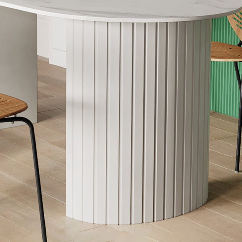 Metal Modern Oval Dining Table White Sintered Stone Table for Dining Room and Kitchen Clearhalo ' dining_table' 'Dining Tables & Seating' 'Dining Tables' 'Furniture' 'furniture_dining_table' 'Kitchen & Dining Furniture' 'kitchen&dining_furn' 'kitchen' 'kitchen_dining_table' 3578265
