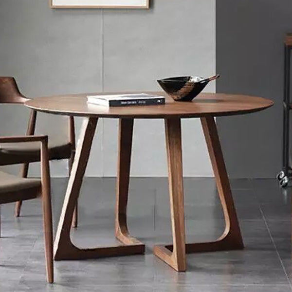 Solid Wood Round Dining Table Modern Contemporary Kitchen Wood Table with Double Pedestal Clearhalo ' dining_table' 'Dining Tables & Seating' 'Dining Tables' 'Furniture' 'furniture_dining_table' 'Kitchen & Dining Furniture' 'kitchen&dining_furn' 'kitchen' 'kitchen_dining_table' 3578272