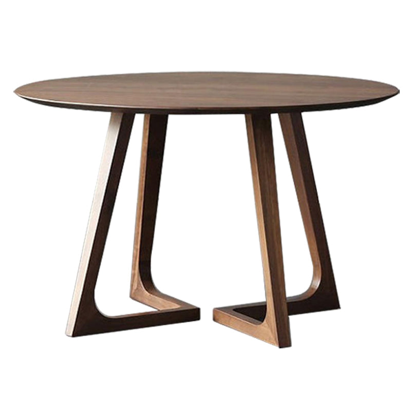Solid Wood Round Dining Table Modern Contemporary Kitchen Wood Table with Double Pedestal 55.1"L x 55.1"W x 29.5"H Clearhalo ' dining_table' 'Dining Tables & Seating' 'Dining Tables' 'Furniture' 'furniture_dining_table' 'Kitchen & Dining Furniture' 'kitchen&dining_furn' 'kitchen' 'kitchen_dining_table' 3578276
