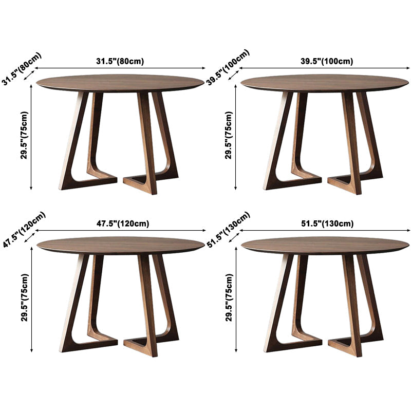 Solid Wood Round Dining Table Modern Contemporary Kitchen Wood Table with Double Pedestal Clearhalo ' dining_table' 'Dining Tables & Seating' 'Dining Tables' 'Furniture' 'furniture_dining_table' 'Kitchen & Dining Furniture' 'kitchen&dining_furn' 'kitchen' 'kitchen_dining_table' 3578277