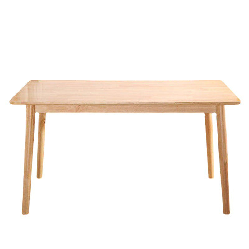 Simple Style Dining Table Rubberwood Solid Wood with 4 Legs Base Table in Wood Color Clearhalo ' dining_table' 'Dining Tables & Seating' 'Dining Tables' 'Furniture' 'furniture_dining_table' 'Kitchen & Dining Furniture' 'kitchen&dining_furn' 'kitchen' 'kitchen_dining_table' 3578283