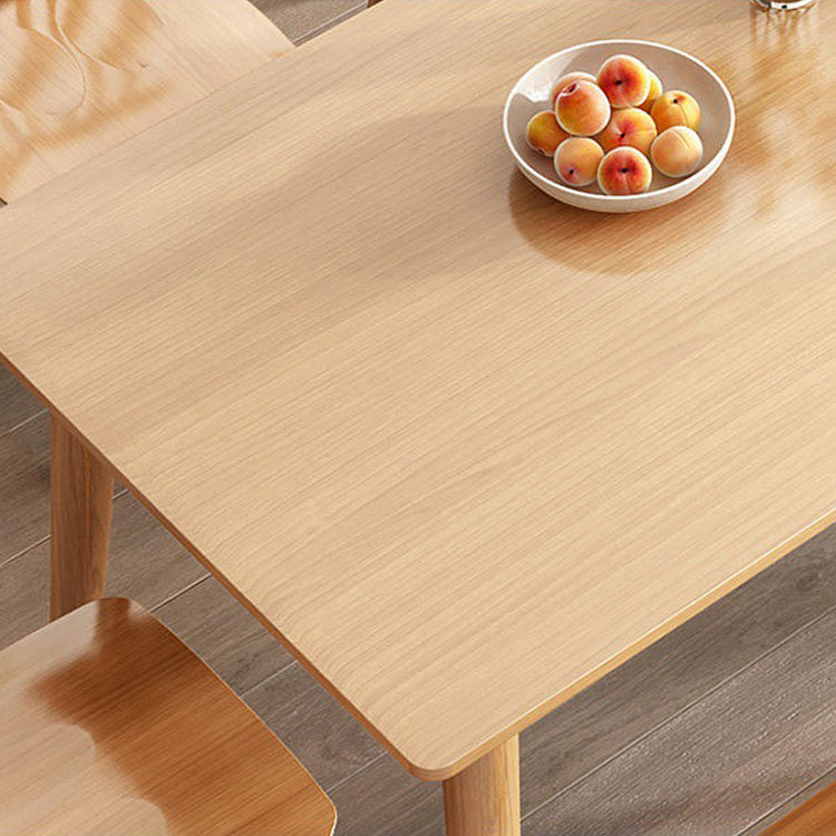 Simple Style Dining Table Rubberwood Solid Wood with 4 Legs Base Table in Wood Color Clearhalo ' dining_table' 'Dining Tables & Seating' 'Dining Tables' 'Furniture' 'furniture_dining_table' 'Kitchen & Dining Furniture' 'kitchen&dining_furn' 'kitchen' 'kitchen_dining_table' 3578285