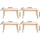 Simple Style Dining Table Rubberwood Solid Wood with 4 Legs Base Table in Wood Color Clearhalo ' dining_table' 'Dining Tables & Seating' 'Dining Tables' 'Furniture' 'furniture_dining_table' 'Kitchen & Dining Furniture' 'kitchen&dining_furn' 'kitchen' 'kitchen_dining_table' 3578289