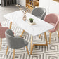 Modern White Kitchen Dining Table Sintered Stone Rectangle Shape Dining Table with Double Pedestal Clearhalo ' dining_table' 'Dining Tables & Seating' 'Dining Tables' 'Furniture' 'furniture_dining_table' 'Kitchen & Dining Furniture' 'kitchen&dining_furn' 'kitchen' 'kitchen_dining_table' 3578294