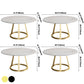 Contemporary Round Dining Table White Sintered Stone Dining Table with Pedestal Base Clearhalo ' dining_table' 'Dining Tables & Seating' 'Dining Tables' 'Furniture' 'furniture_dining_table' 'Kitchen & Dining Furniture' 'kitchen&dining_furn' 'kitchen' 'kitchen_dining_table' 3578332