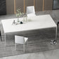 Modern White Sintered Stone Dining Table Rectangle Home Use Table with 4 Legs Clearhalo ' dining_table' 'Dining Tables & Seating' 'Dining Tables' 'Furniture' 'furniture_dining_table' 'Kitchen & Dining Furniture' 'kitchen&dining_furn' 'kitchen' 'kitchen_dining_table' 3578335
