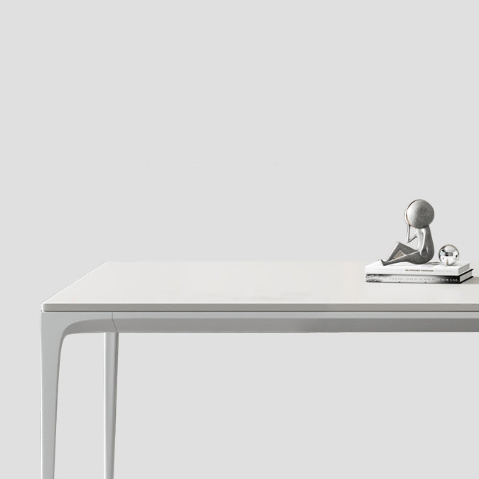 Modern White Sintered Stone Dining Table Rectangle Home Use Table with 4 Legs Clearhalo ' dining_table' 'Dining Tables & Seating' 'Dining Tables' 'Furniture' 'furniture_dining_table' 'Kitchen & Dining Furniture' 'kitchen&dining_furn' 'kitchen' 'kitchen_dining_table' 3578337