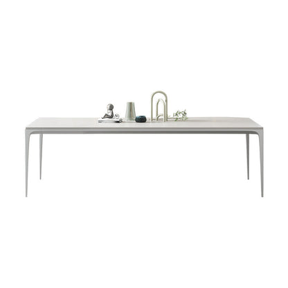 Modern White Sintered Stone Dining Table Rectangle Home Use Table with 4 Legs 70.9"L x 35.4"W x 29.5"H Clearhalo ' dining_table' 'Dining Tables & Seating' 'Dining Tables' 'Furniture' 'furniture_dining_table' 'Kitchen & Dining Furniture' 'kitchen&dining_furn' 'kitchen' 'kitchen_dining_table' 3578338