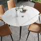 Modern Style Sintered Stone Dining Table White Round Home Table with 4 Legs Clearhalo ' dining_table' 'Dining Tables & Seating' 'Dining Tables' 'Furniture' 'furniture_dining_table' 'Kitchen & Dining Furniture' 'kitchen&dining_furn' 'kitchen' 'kitchen_dining_table' 3578368