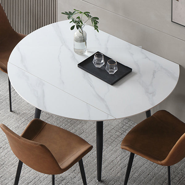 Modern Style Sintered Stone Dining Table White Round Home Table with 4 Legs Clearhalo ' dining_table' 'Dining Tables & Seating' 'Dining Tables' 'Furniture' 'furniture_dining_table' 'Kitchen & Dining Furniture' 'kitchen&dining_furn' 'kitchen' 'kitchen_dining_table' 3578369