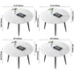 Modern Style Sintered Stone Dining Table White Round Home Table with 4 Legs Clearhalo ' dining_table' 'Dining Tables & Seating' 'Dining Tables' 'Furniture' 'furniture_dining_table' 'Kitchen & Dining Furniture' 'kitchen&dining_furn' 'kitchen' 'kitchen_dining_table' 3578376