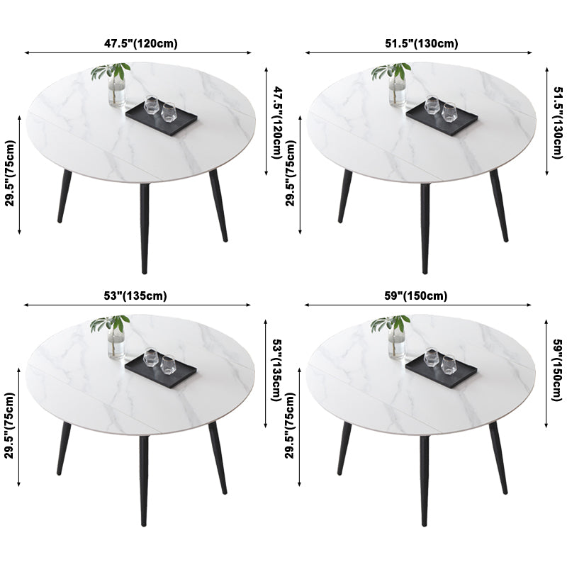 Modern Style Sintered Stone Dining Table White Round Home Table with 4 Legs Clearhalo ' dining_table' 'Dining Tables & Seating' 'Dining Tables' 'Furniture' 'furniture_dining_table' 'Kitchen & Dining Furniture' 'kitchen&dining_furn' 'kitchen' 'kitchen_dining_table' 3578376