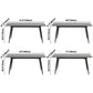 Sintered Stone Rectangular Dining Table Contemporary with Four Legs Base Table in Black Clearhalo ' dining_table' 'Dining Tables & Seating' 'Dining Tables' 'Furniture' 'furniture_dining_table' 'Kitchen & Dining Furniture' 'kitchen&dining_furn' 'kitchen' 'kitchen_dining_table' 3578386