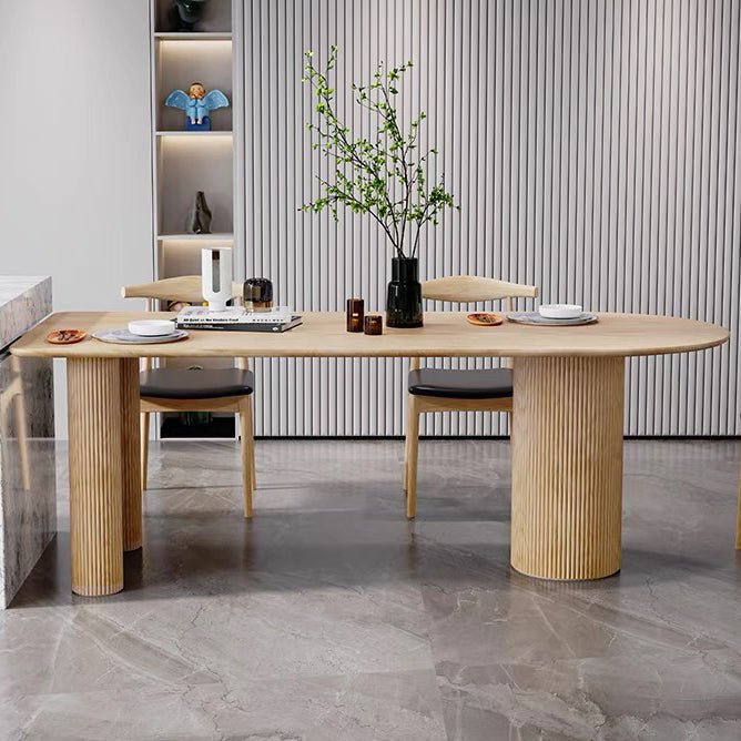 Contemporary Dining Table Pine Solid Wood Table with 3 Legs for Dining Clearhalo ' dining_table' 'Dining Tables & Seating' 'Dining Tables' 'Furniture' 'furniture_dining_table' 'Kitchen & Dining Furniture' 'kitchen&dining_furn' 'kitchen' 'kitchen_dining_table' 3578397