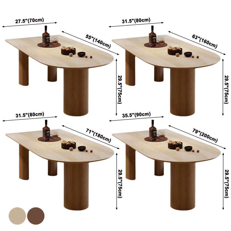 Contemporary Dining Table Pine Solid Wood Table with 3 Legs for Dining Clearhalo ' dining_table' 'Dining Tables & Seating' 'Dining Tables' 'Furniture' 'furniture_dining_table' 'Kitchen & Dining Furniture' 'kitchen&dining_furn' 'kitchen' 'kitchen_dining_table' 3578402
