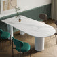Contemporary Dining Table Sintered Stone Dining Table with 3 White Legs for Dining Clearhalo ' dining_table' 'Dining Tables & Seating' 'Dining Tables' 'furn' 'furn_dining_table' 'Furniture' 'furniture_dining_table' 'Kitchen & Dining Furniture' 'kitchen&dining_furn' 'kitchen' 'kitchen_dining_table' 3578421
