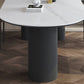 Contemporary Dining Table Sintered Stone Dining Table with 3 White Legs for Dining Clearhalo ' dining_table' 'Dining Tables & Seating' 'Dining Tables' 'furn' 'furn_dining_table' 'Furniture' 'furniture_dining_table' 'Kitchen & Dining Furniture' 'kitchen&dining_furn' 'kitchen' 'kitchen_dining_table' 3578425