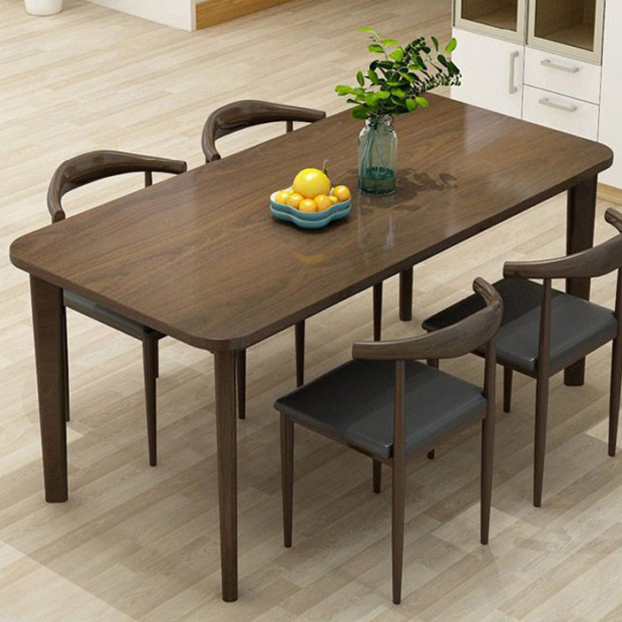 Contemporary Style Solid Wood Rectangle Dining Table 4 Legs Table for Home Espresso Wood Clearhalo ' dining_table' 'Dining Tables & Seating' 'Dining Tables' 'Furniture' 'furniture_dining_table' 'Kitchen & Dining Furniture' 'kitchen&dining_furn' 'kitchen' 'kitchen_dining_table' 3578435