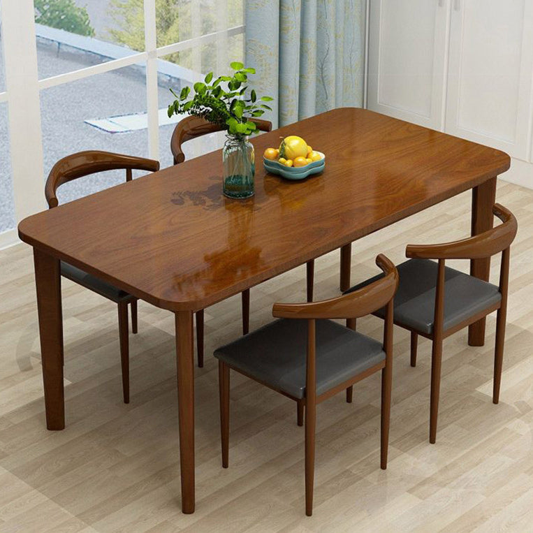 Contemporary Style Solid Wood Rectangle Dining Table 4 Legs Table for Home Clearhalo ' dining_table' 'Dining Tables & Seating' 'Dining Tables' 'Furniture' 'furniture_dining_table' 'Kitchen & Dining Furniture' 'kitchen&dining_furn' 'kitchen' 'kitchen_dining_table' 3578437