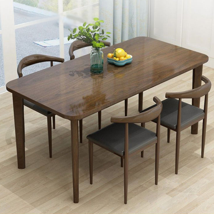 Contemporary Style Solid Wood Rectangle Dining Table 4 Legs Table for Home Clearhalo ' dining_table' 'Dining Tables & Seating' 'Dining Tables' 'Furniture' 'furniture_dining_table' 'Kitchen & Dining Furniture' 'kitchen&dining_furn' 'kitchen' 'kitchen_dining_table' 3578438