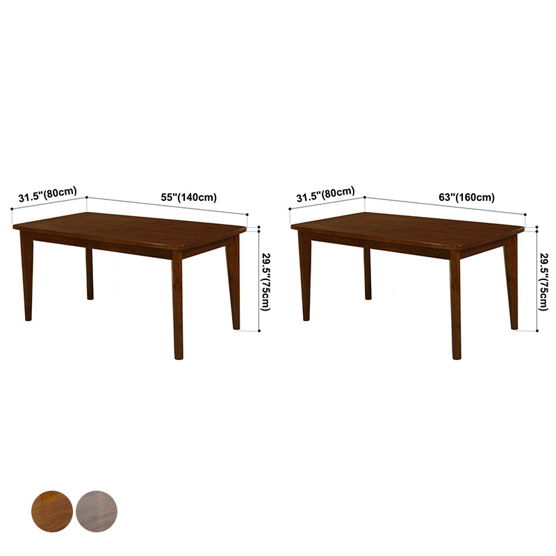 Contemporary Style Solid Wood Rectangle Dining Table 4 Legs Table for Home Clearhalo ' dining_table' 'Dining Tables & Seating' 'Dining Tables' 'Furniture' 'furniture_dining_table' 'Kitchen & Dining Furniture' 'kitchen&dining_furn' 'kitchen' 'kitchen_dining_table' 3578444