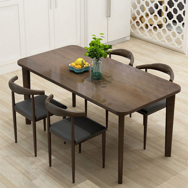 Contemporary Style Solid Wood Rectangle Dining Table 4 Legs Table for Home Clearhalo ' dining_table' 'Dining Tables & Seating' 'Dining Tables' 'Furniture' 'furniture_dining_table' 'Kitchen & Dining Furniture' 'kitchen&dining_furn' 'kitchen' 'kitchen_dining_table' 3578446