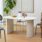 Solid Wood Contemporary Free Form Dining Table Marble Top Table for Dining Room Clearhalo ' dining_table' 'Dining Tables & Seating' 'Dining Tables' 'Furniture' 'furniture_dining_table' 'Kitchen & Dining Furniture' 'kitchen&dining_furn' 'kitchen' 'kitchen_dining_table' 3578448