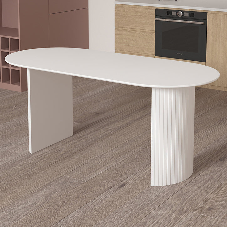 Solid Wood Contemporary Free Form Dining Table Marble Top Table for Dining Room 63"L x 27.6"W x 29.5"H Clearhalo ' dining_table' 'Dining Tables & Seating' 'Dining Tables' 'Furniture' 'furniture_dining_table' 'Kitchen & Dining Furniture' 'kitchen&dining_furn' 'kitchen' 'kitchen_dining_table' 3578453