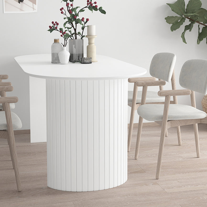 Solid Wood Contemporary Free Form Dining Table Marble Top Table for Dining Room Clearhalo ' dining_table' 'Dining Tables & Seating' 'Dining Tables' 'Furniture' 'furniture_dining_table' 'Kitchen & Dining Furniture' 'kitchen&dining_furn' 'kitchen' 'kitchen_dining_table' 3578455
